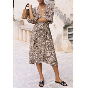 Faithful the Brand Marie Louie Midi Dress animal print